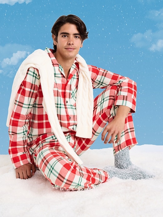 Image number 3 showing, Plaid Flannel Pajama Set for Men