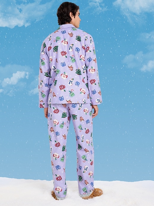 Printed Flannel Pajama Set for Men