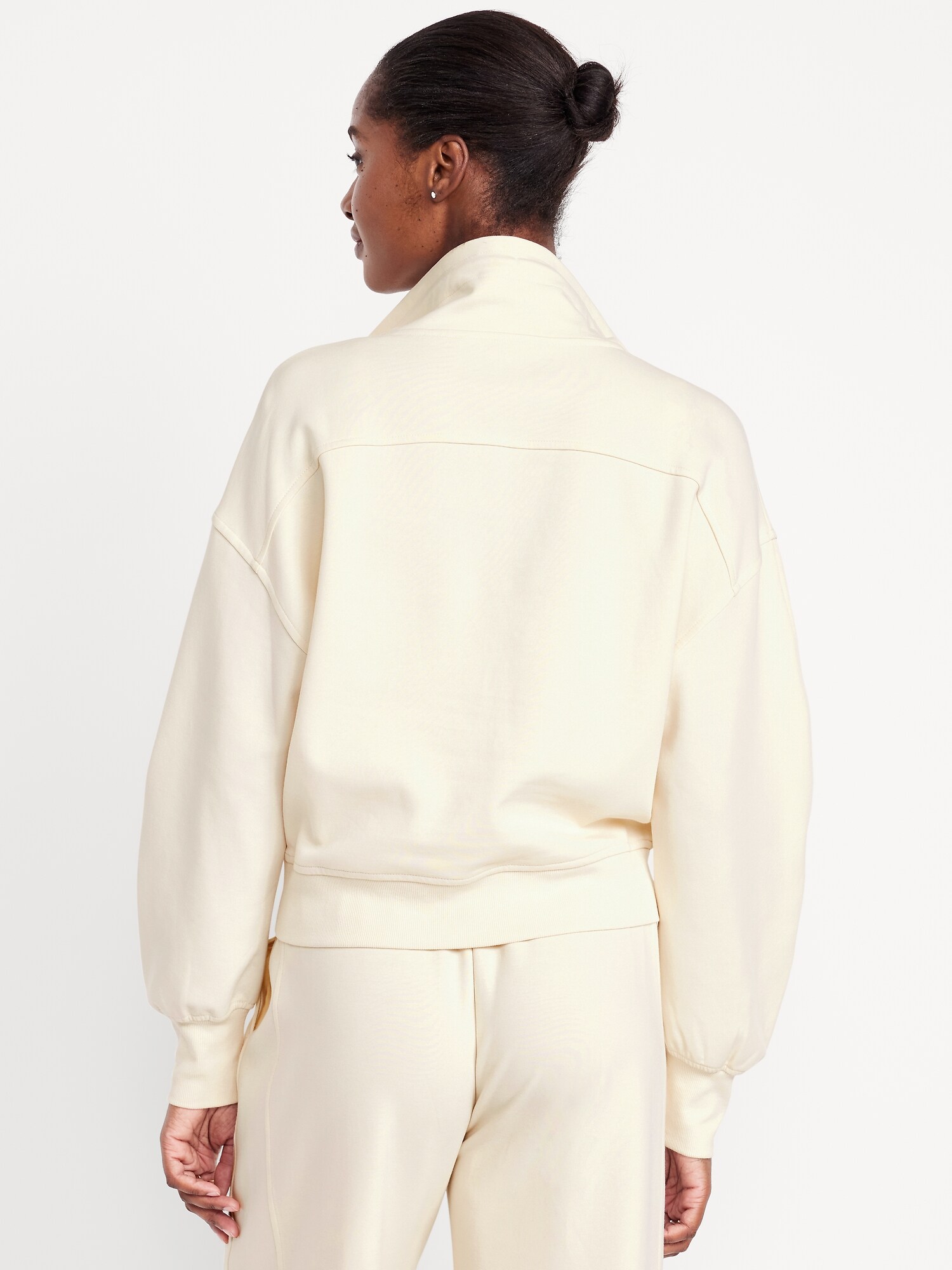 Женский свитшот Old Navy Dynamic Fleece Half-Zip, цвет: Howlite — фото 2