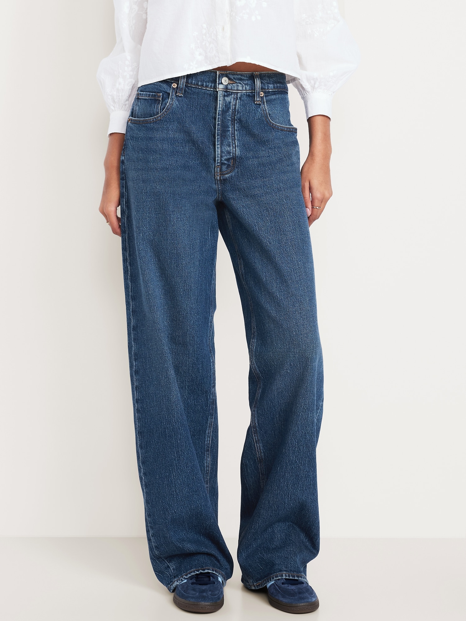 Mid-Rise Slouchy Wide-Leg Jeans