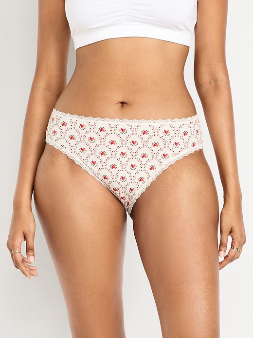 Image number 5 showing, High-Waisted Lace-Trim Bikini Underwear
