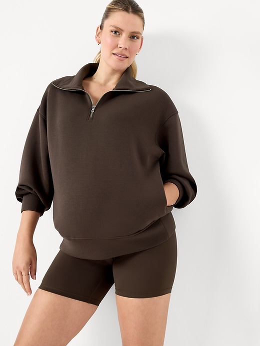 Image number 3 showing, Maternity Full Panel StudioSmooth Biker Shorts -- 6-inch inseam