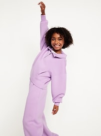 Image number 5 showing, Half-Zip Bounce Fleece Pullover Sweatshirt for Girls