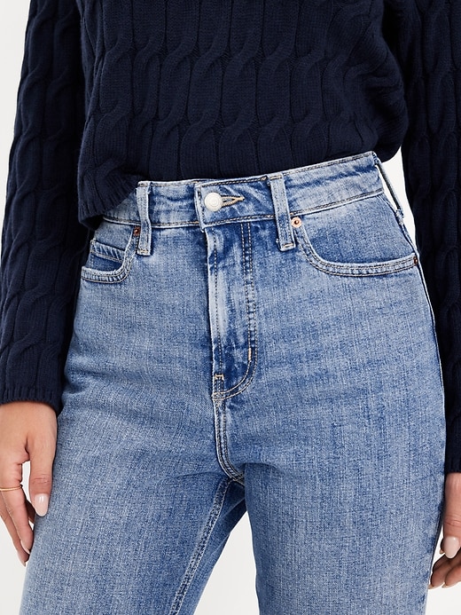 Image number 4 showing, Extra High-Waisted Straight Jeans
