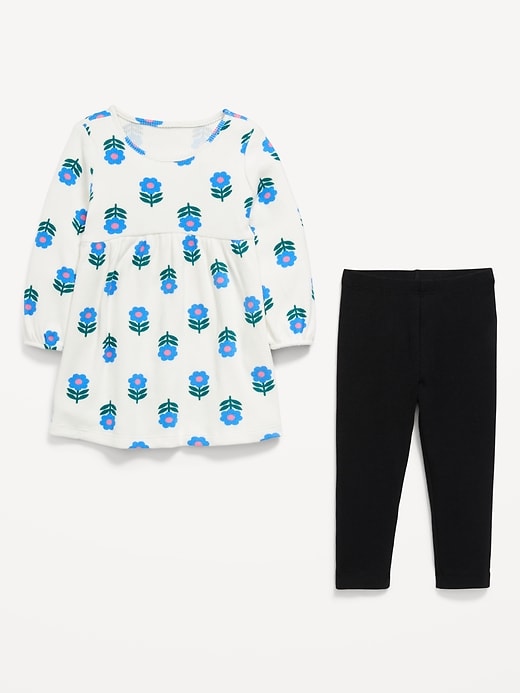 Image number 3 showing, Long-Sleeve Waffle-Knit Dress and Leggings Set for Toddler Girls