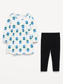 Image number 3 showing, Long-Sleeve Waffle-Knit Dress and Leggings Set for Toddler Girls