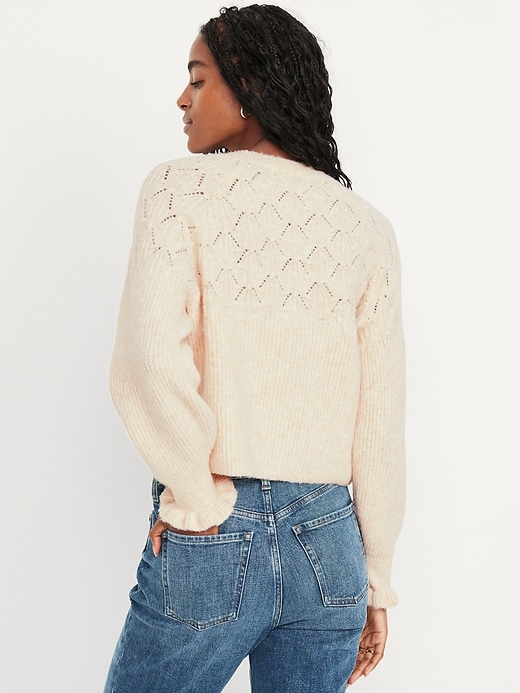 Image number 2 showing, Loose Crew-Neck Cropped Sweater