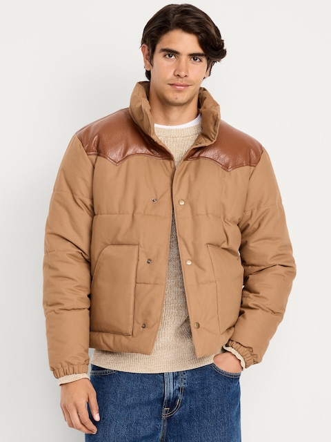 Western Canvas Puffer Jacket - Doe A Deer