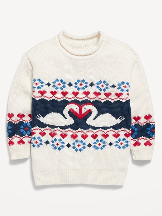 Image number 1 showing, Printed Pullover Tunic Sweater for Toddler Girls