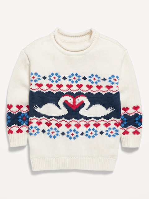 Printed Pullover Tunic Sweater for Toddler Girls