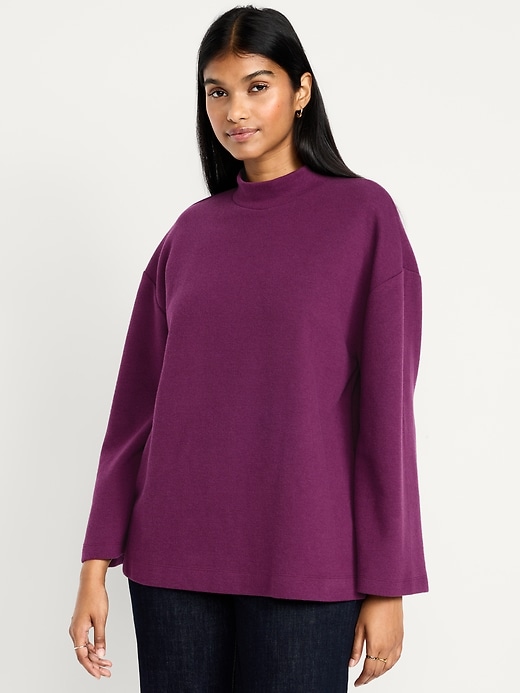 Image number 5 showing, Cozy Mock-Neck Tunic Sweater