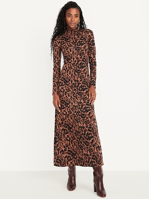 Image number 1 showing, Mock Neck Maxi Dress