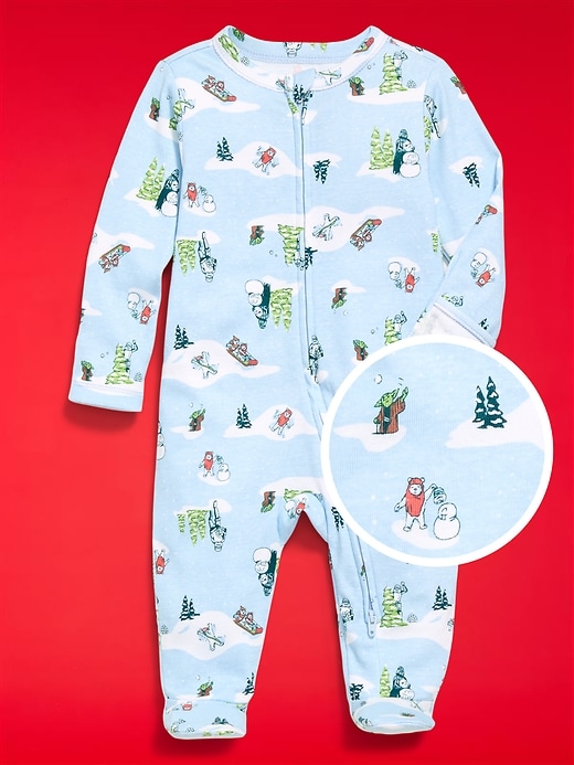 Image number 1 showing, Old Navy x Star Wars Snug-Fit 2-Way-Zip Footed One-Piece for Baby