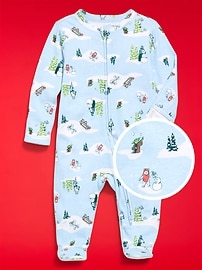Image number 1 showing, Old Navy x Star Wars Snug-Fit 2-Way-Zip Footed One-Piece for Baby