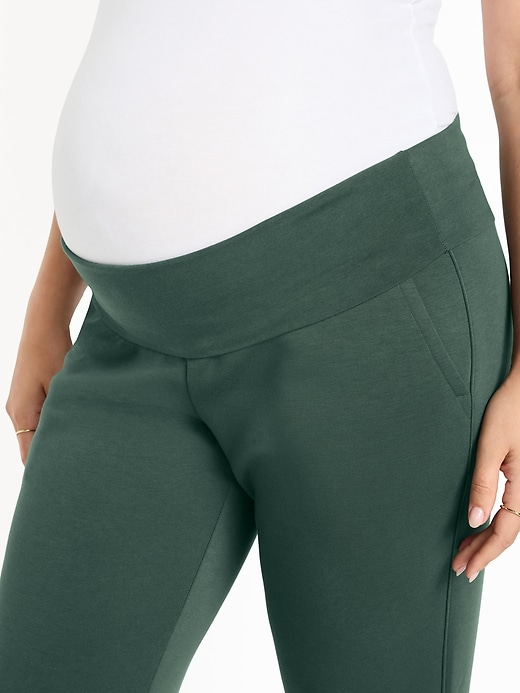 Image number 5 showing, Maternity Bounce Fleece Rollover-Waist Jogger Sweatpants