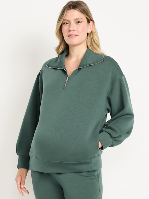 Maternity Bounce Fleece Half-Zip Pullover