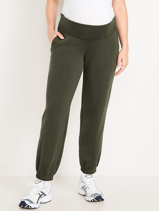 Image number 1 showing, Maternity Dynamic Fleece Rollover Waist Joggers