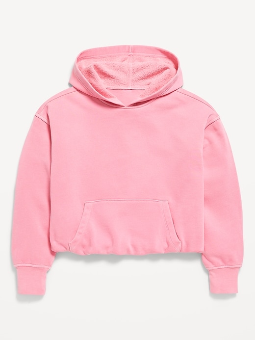 Image number 1 showing, Cropped Bubble-Hem Hoodie for Girls