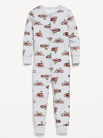 Image number 1 showing, Unisex Snug-Fit 2-Way-Zip Printed Pajama One-Piece for Toddler & Baby