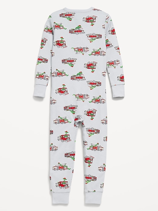 Image number 2 showing, Unisex Snug-Fit 2-Way-Zip Printed Pajama One-Piece for Toddler & Baby