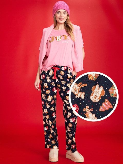 Old Navy x Disney Mid-Rise Printed Flannel Pajama Pants for Women - Disney Cookies Party (Match The Fam!)