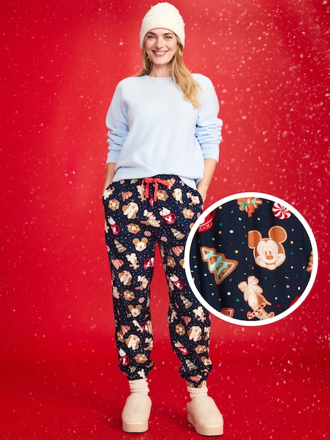 Old Navy x Disney Mickey Mouse & Friends Printed Flannel Pajama Jogger for Women - Disney Cookies Party (Match The Fam!)