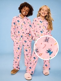 Image number 1 showing, Old Navy x Disney Gender-Neutral Button-Front Graphic Pajama Set for Kids