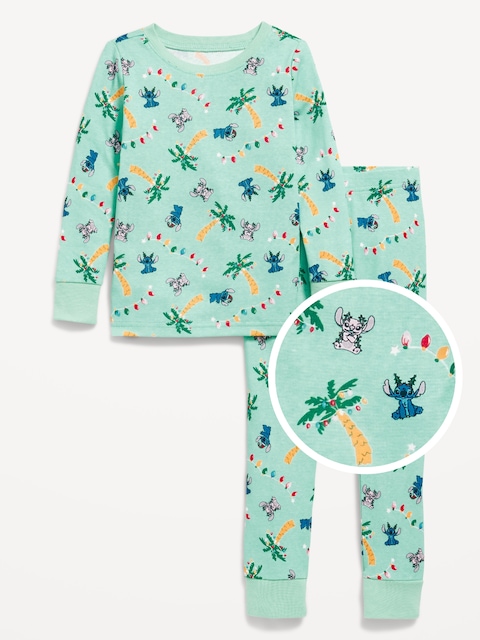 Old Navy x Disney Unisex Graphic Snug-Fit Pajama Set for Toddler & Baby - Blue Stitch (Match The Fam!)