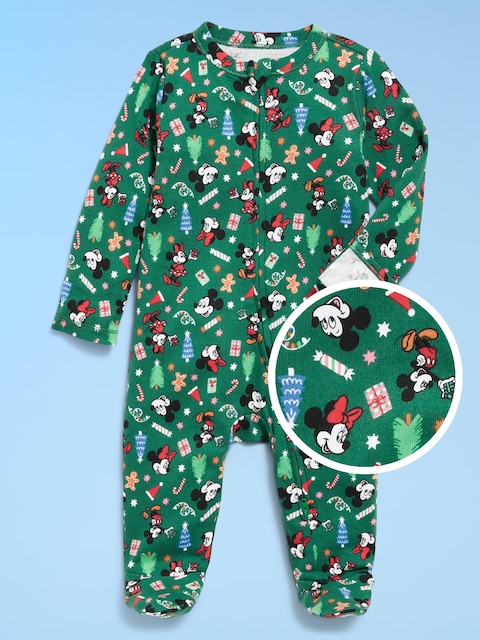 Old Navy x Disney 2-Way-Zip Sleep & Play Footed One-Piece for Baby - Mickey & Minnie Holiday (Match The Fam!)