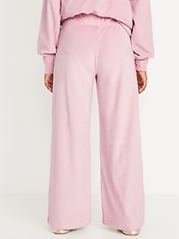 Image number 2 showing, High-Waisted Velour Wide-Leg Pants for Girls