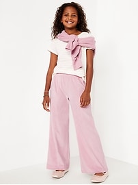 Image number 1 showing, High-Waisted Velour Wide-Leg Pants for Girls