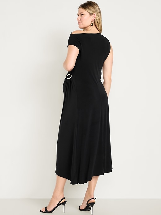 Image number 2 showing, Maternity Asymmetrical Twist Drape Dress