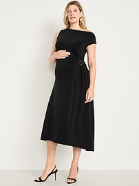 Image number 1 showing, Maternity Asymmetrical Twist Drape Dress