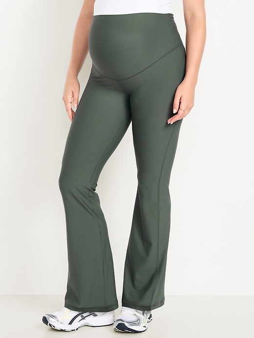 Image number 1 showing, Maternity Full-Panel PowerSoft Flare Leggings