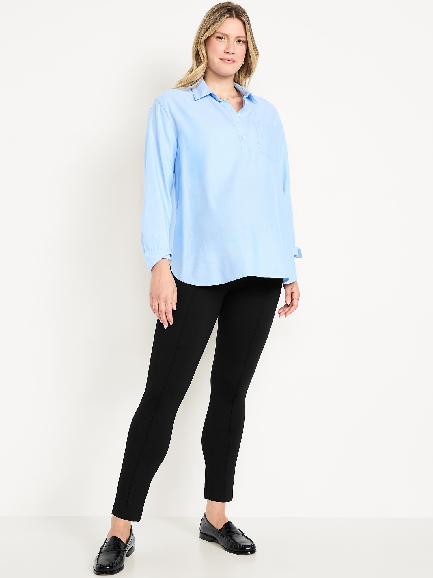 Женские брюки Old Navy Maternity Full-Panel Stevie Skinny, цвет: Чёрный