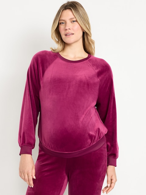 Maternity Velour Crew-Neck Sweatshirt