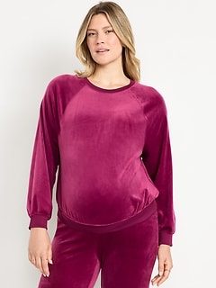 Maternity Velour Crew-Neck Sweatshirt
