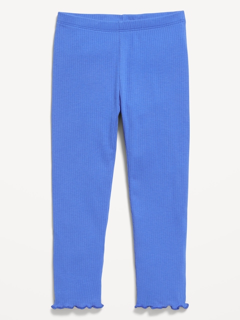 Rib-Knit Full-Length Leggings for Toddler Girls