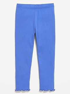 Rib-Knit Full-Length Leggings for Toddler Girls