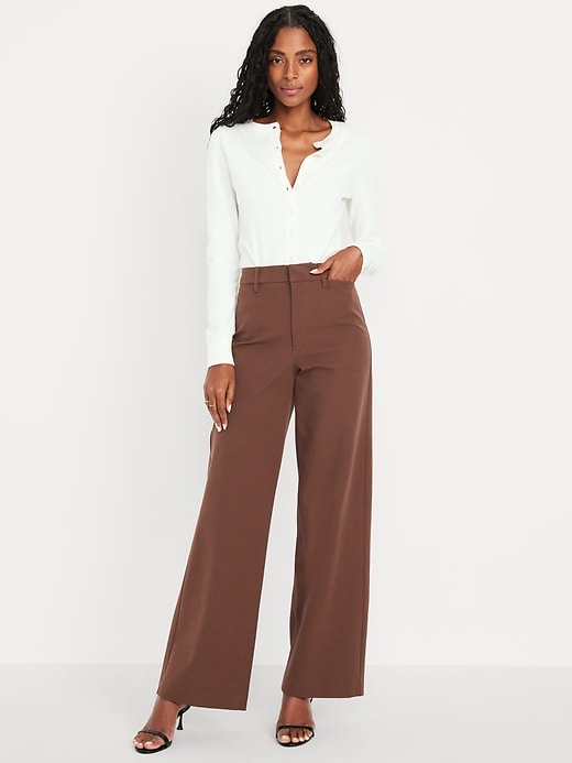 Image number 1 showing, High-Waisted Pixie Super Wide-Leg Pants