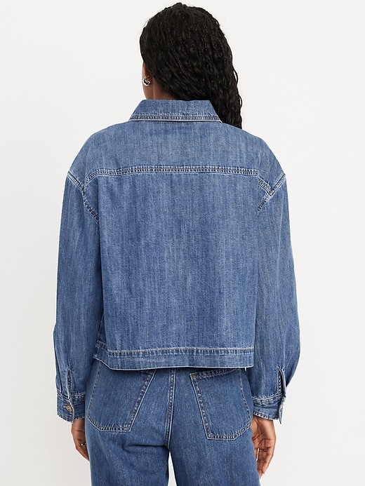 Image number 2 showing, Long-Sleeve Popover Jean Shirt