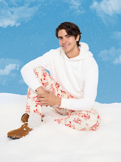 Flannel Pajama Pants for Men - Santa And Reindeer (Match The Fam!)