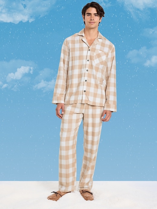 Image number 1 showing, Plaid Flannel Pajama Set for Men