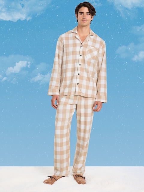 Plaid Flannel Pajama Set for Men - Neutral Plaid (Match The Fam!)