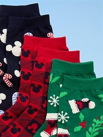 Image number 2 showing, Disney© 3-Pack Novelty Quarter Crew Socks for Women