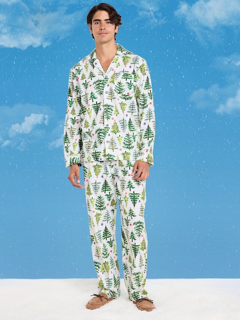 Printed Flannel Pajama Set for Men - Christmas Tree (Match The Fam!)