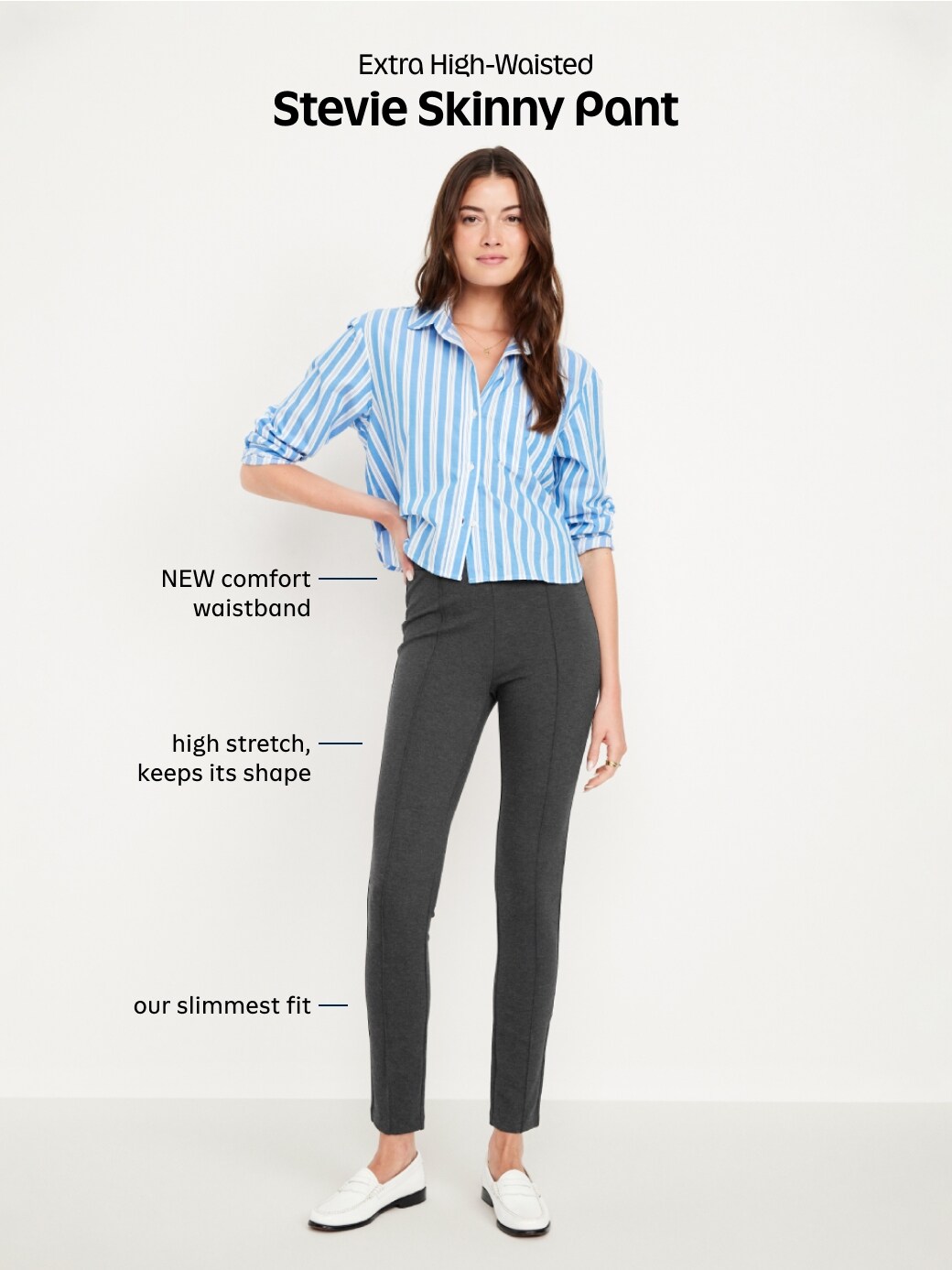 Женские брюки Old Navy Extra High-Waisted Stevie Skinny, цвет: Чёрный — фото 5