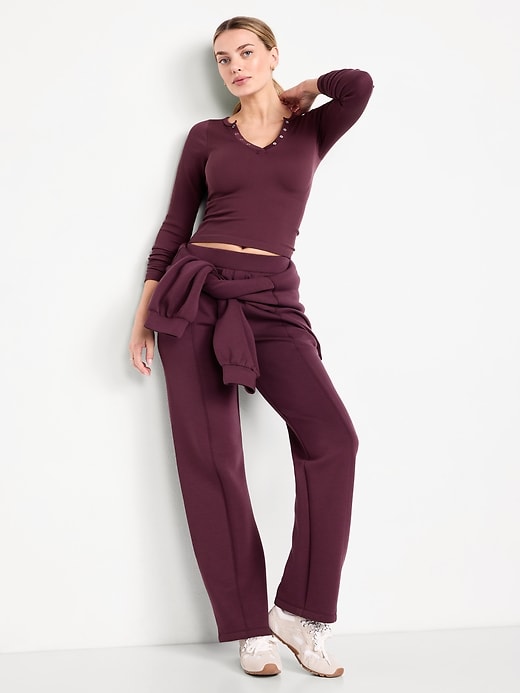 Image number 3 showing, Exhale Seamless Cropped Henley Top