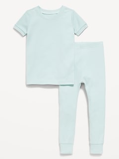 Snug-Fit Ribbed Pajama Set for Toddler & Baby