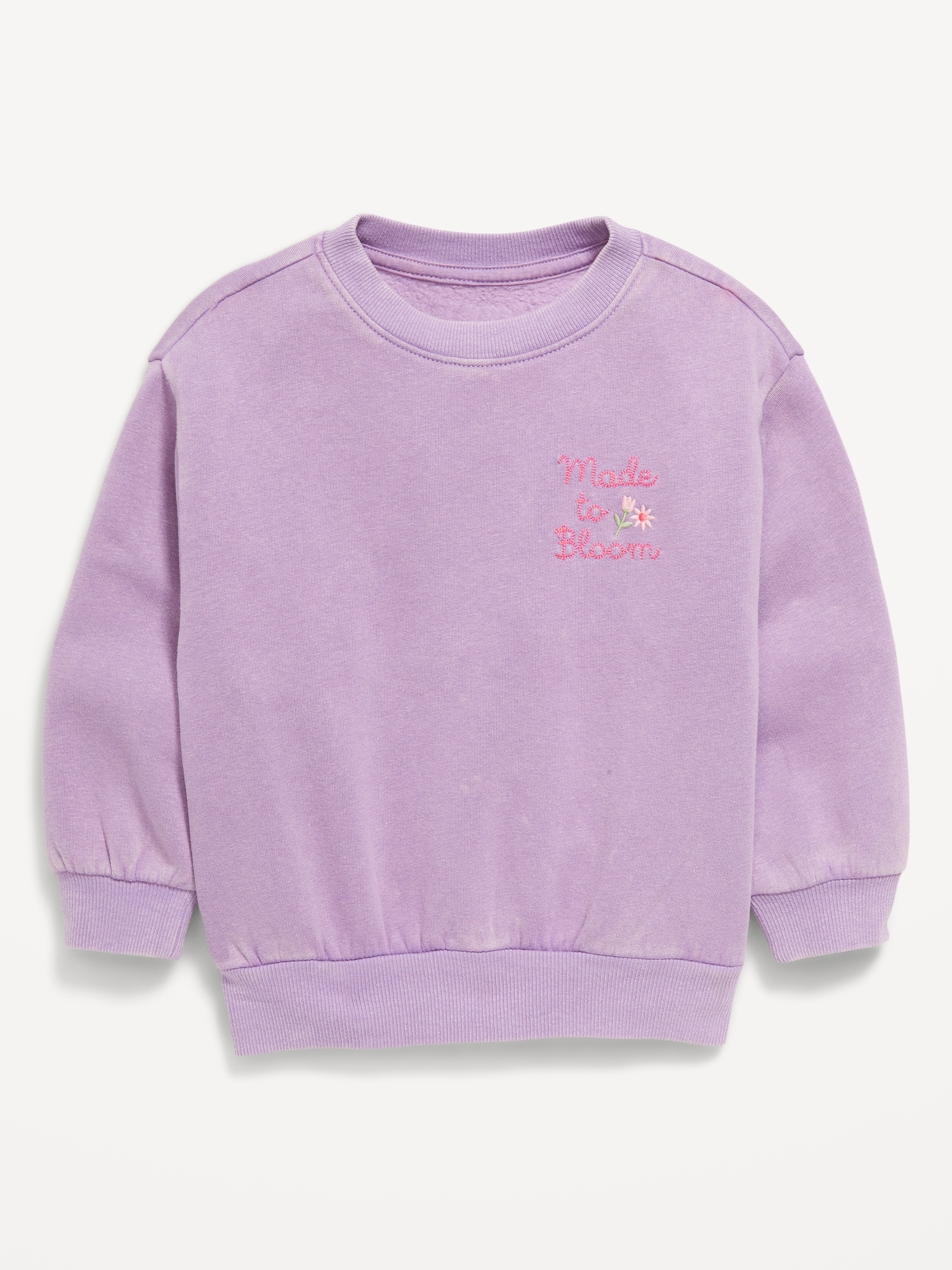 Embroidered Crew-Neck Sweatshirt for Toddler Girls
